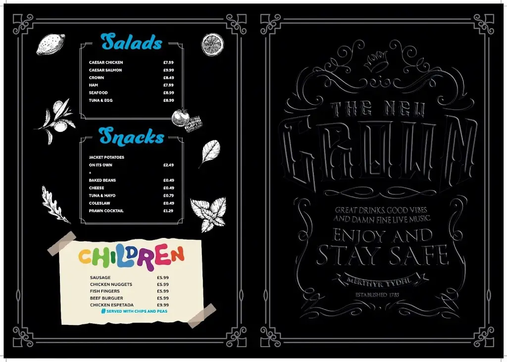 Menu_The New Crown_Abercanaid_image_2