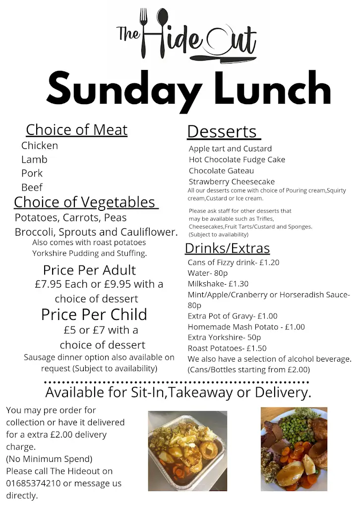 Menu_The Hideout_Abercanaid_image_1