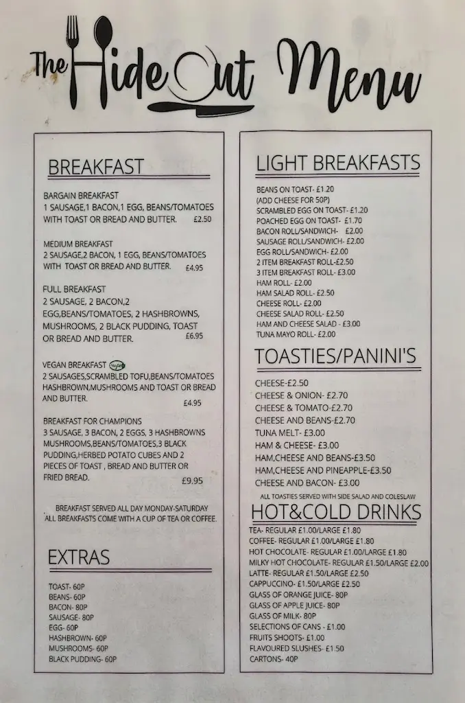 Menu_The Hideout_Abercanaid_image_4