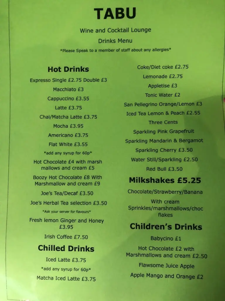 Menu_Tabu wine and cocktail lounge_Bishops Cleeve_image_2