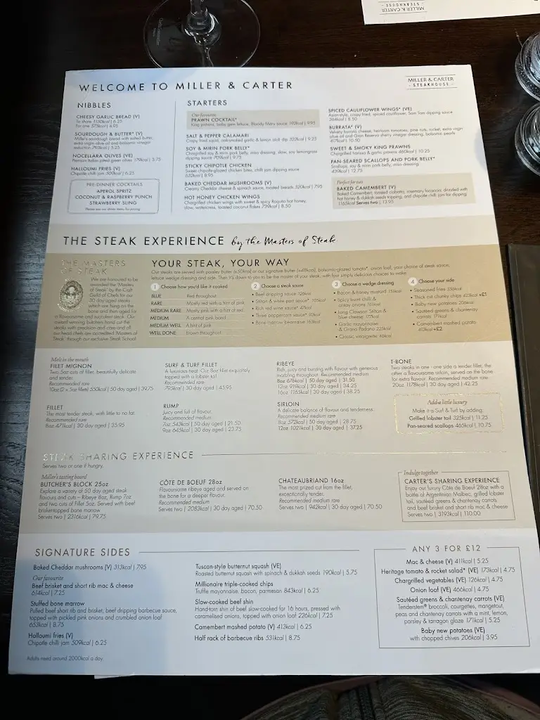 Menu_Miller & Carter Sarn, Bridgend_Aberkenfig_image_1