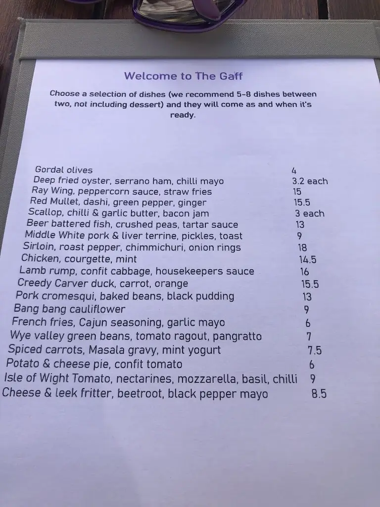 Menu_The Gaff abergavenny_Abergavenny_image_4