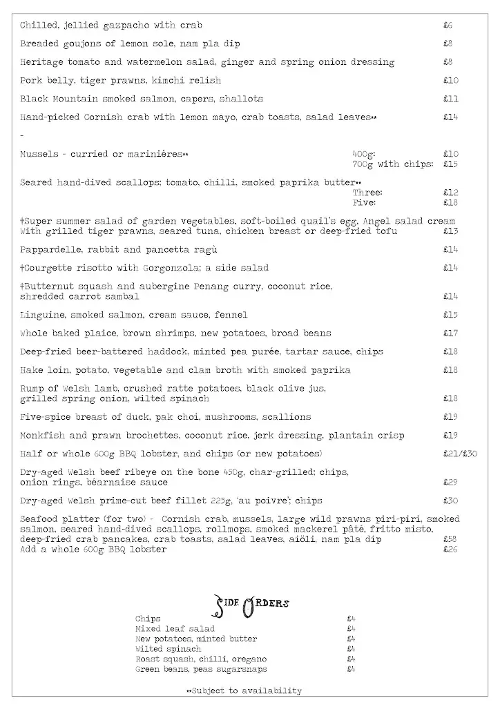 Menu_The Oak Room_Abergavenny_image_1