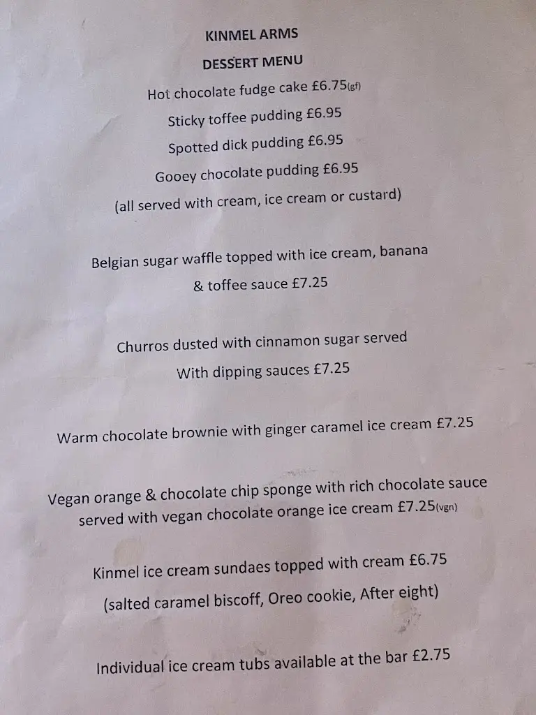 Menu_The Kinmel Arms_Amlwch_image_1