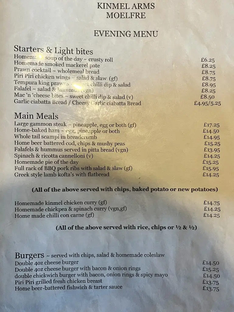 Menu_The Kinmel Arms_Amlwch_image_3