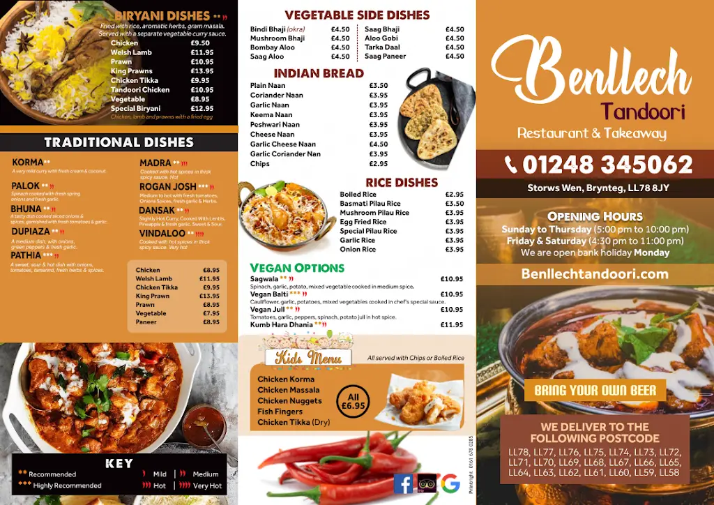 Menu_Benllech Tandoori Restaurant_Amlwch_image_1