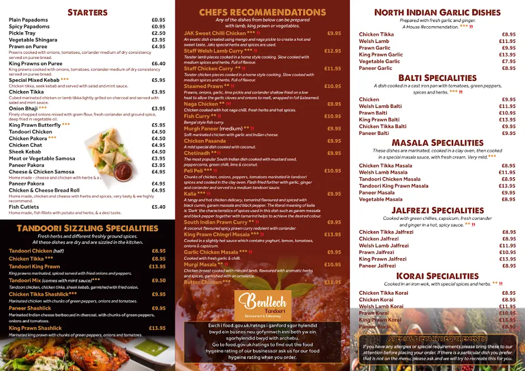 Menu_Benllech Tandoori Restaurant_Amlwch_image_3