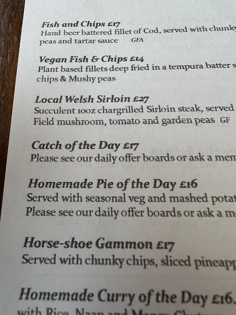 Menu_The Benllech_Amlwch_imagen_3