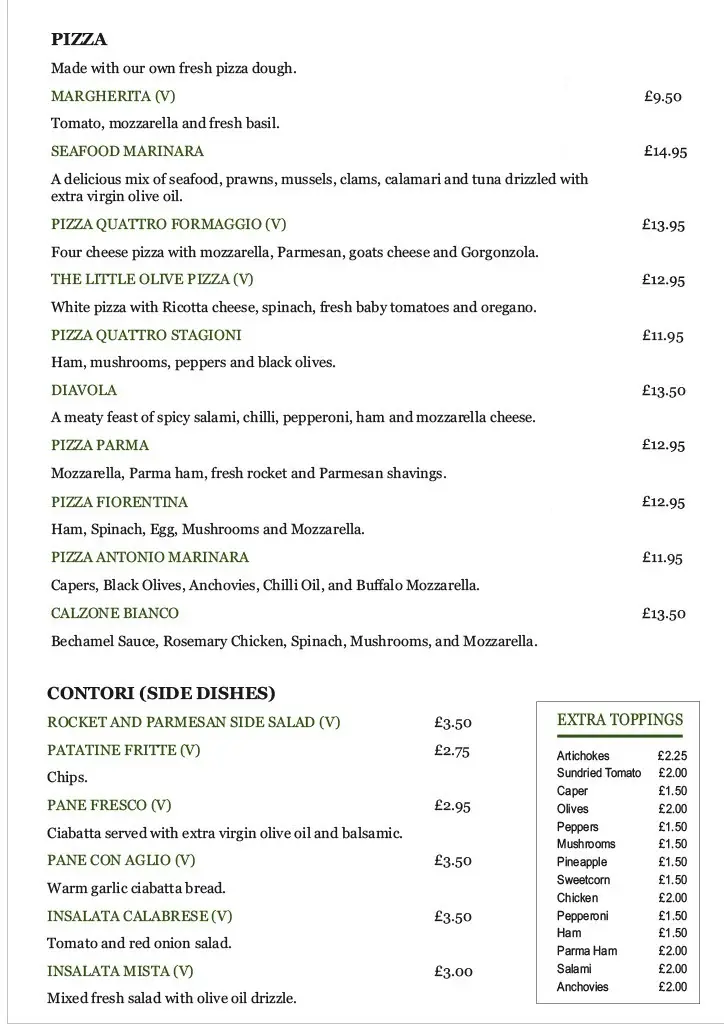 Menu_The Little Olive_Barry_image_1