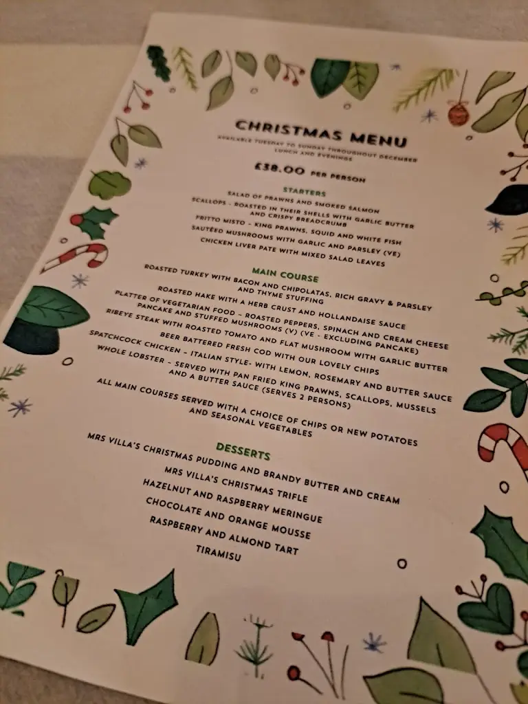 Menu_Mr Villa's Fish & Chip Restaurant & Oyster Bar_Barry_image_1