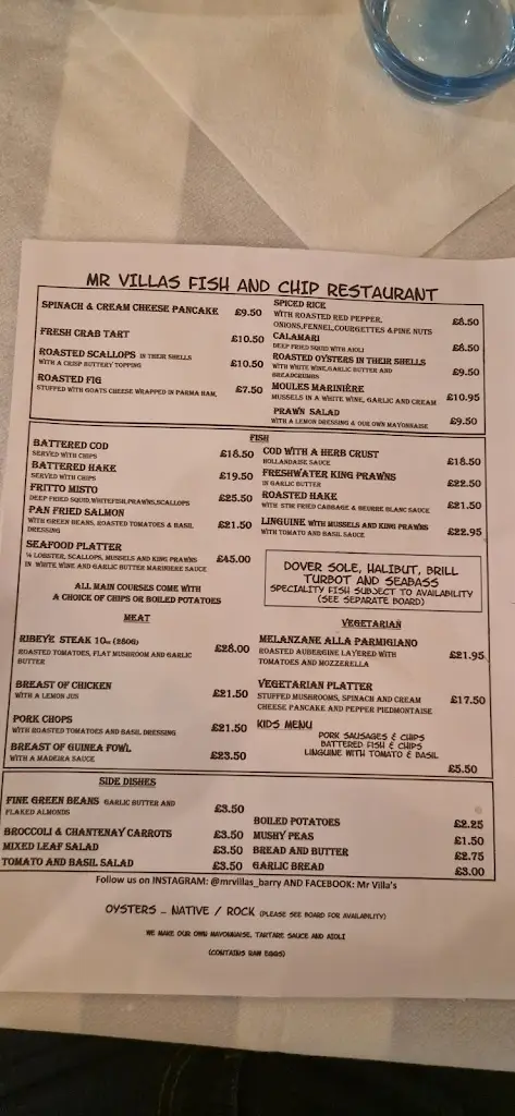 Menu_Mr Villa's Fish & Chip Restaurant & Oyster Bar_Barry_image_3
