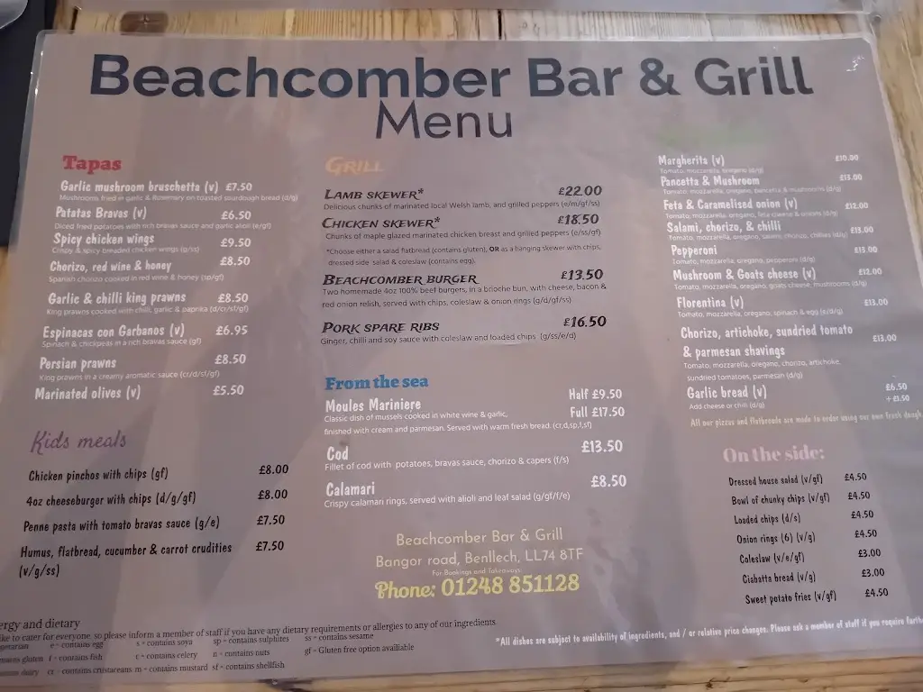 Menu_Beachcomber Bar & Grill_Benllech_image_2