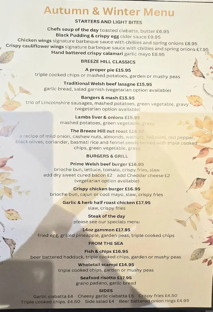 Menu_The Breeze Hill_Benllech_imagen_2