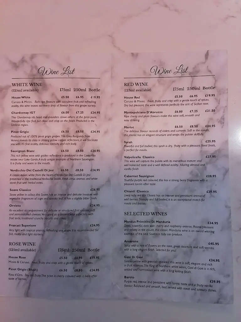 Menu_Amore Italian Restaurant_Abercynon_image_2
