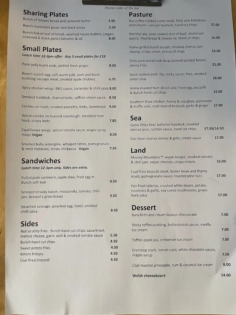 Menu_Bunch Of Grapes, Pontypridd_Abercynon_image_1