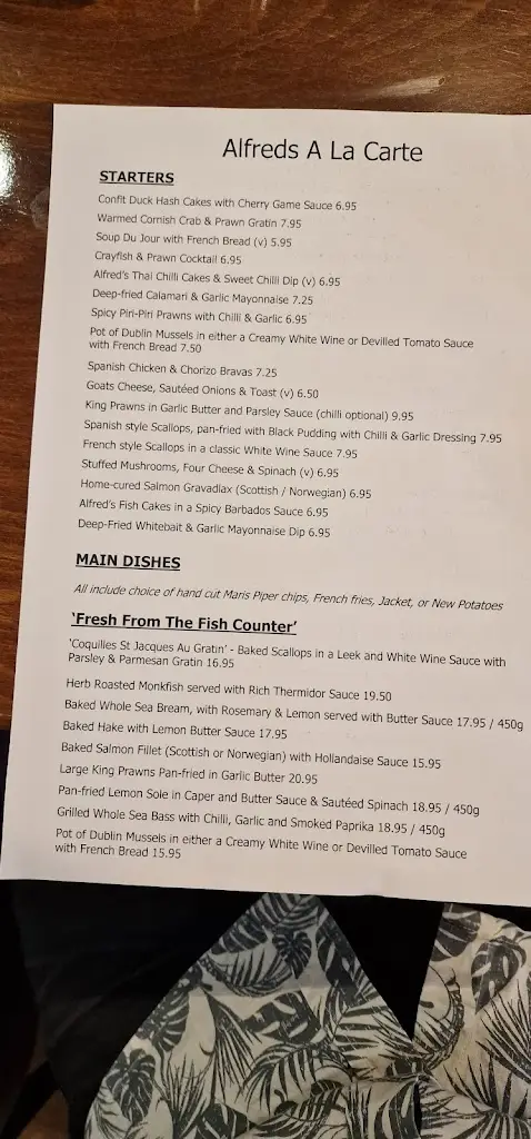 Menu_Alfred's Bar & Grill_Abercynon_image_4