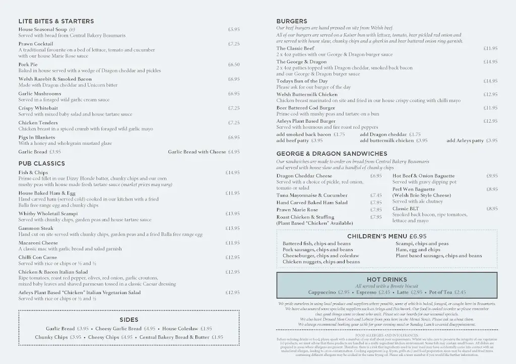 Menu_George & Dragon, Beaumaris_Beaumaris_image_1