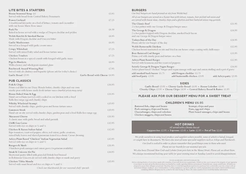 Menu_George & Dragon, Beaumaris_Beaumaris_image_2