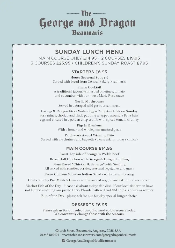 Menu_George & Dragon, Beaumaris_Beaumaris_image_3