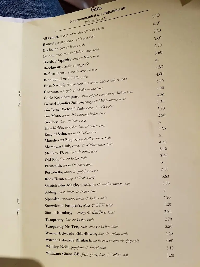 Menu_The Bull's Head Inn, Beaumaris_Beaumaris_image_2