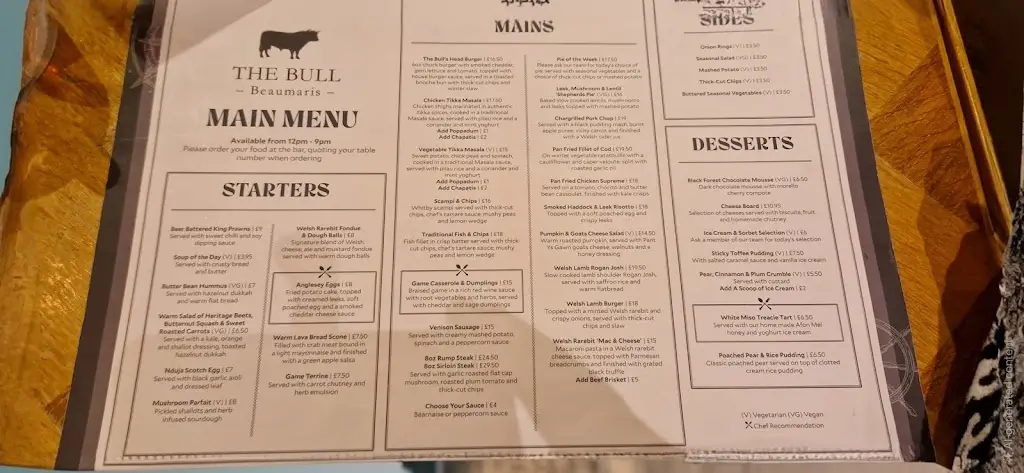 Menu_The Bull's Head Inn, Beaumaris_Beaumaris_image_3