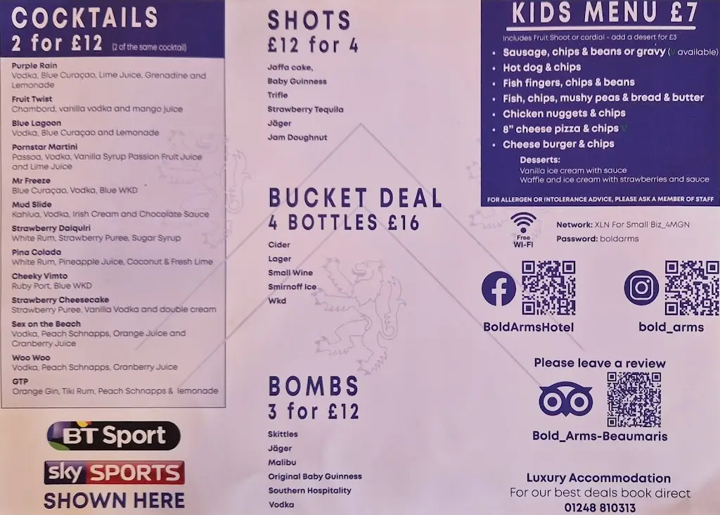 Menu_Bold Arms_Beaumaris_image_1