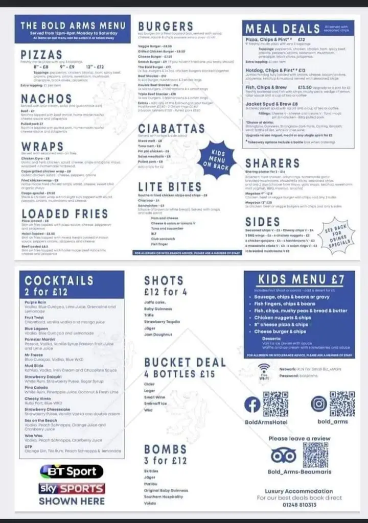 Menu_Bold Arms_Beaumaris_image_3