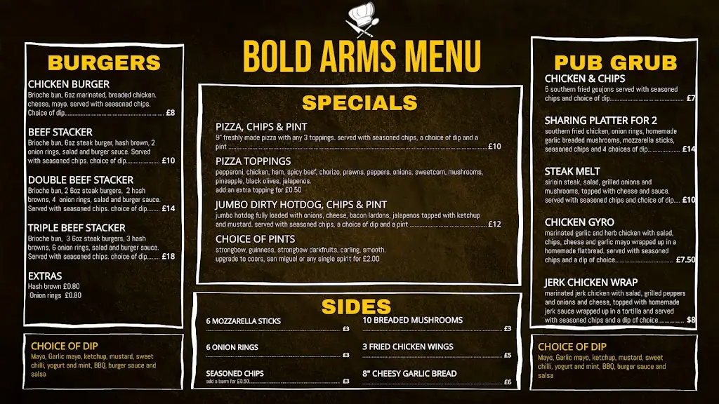 Menu_Bold Arms_Beaumaris_image_4