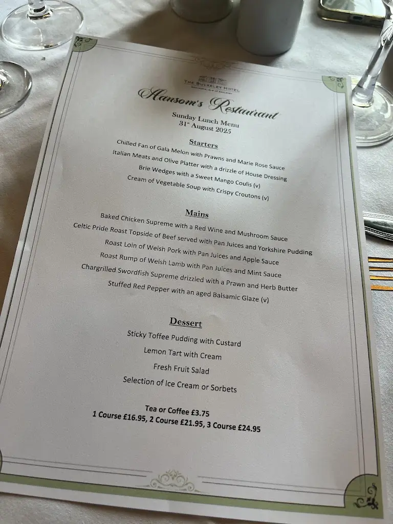 Menu_Hansom's at The Bulkeley_Beaumaris_image_1