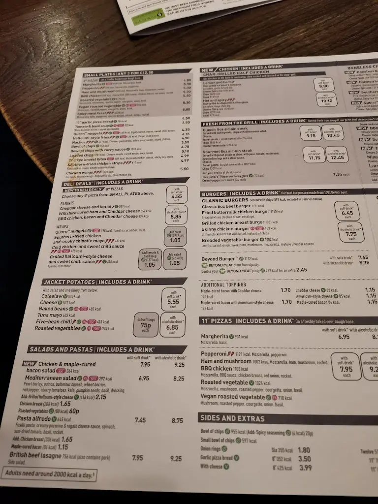 Menu_The Avion - JD Wetherspoon_Aldridge_immagine_2