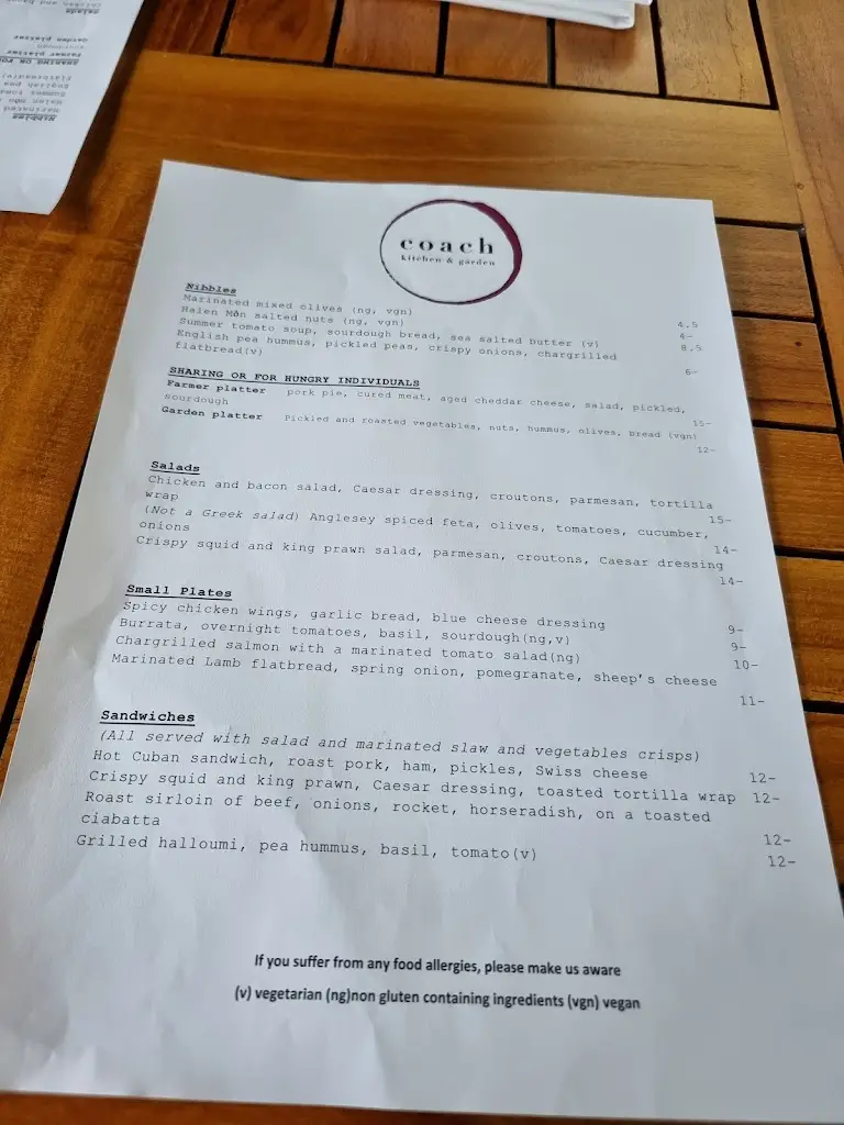 Menu_Coach at The Bull Beaumaris_Beaumaris_image_3