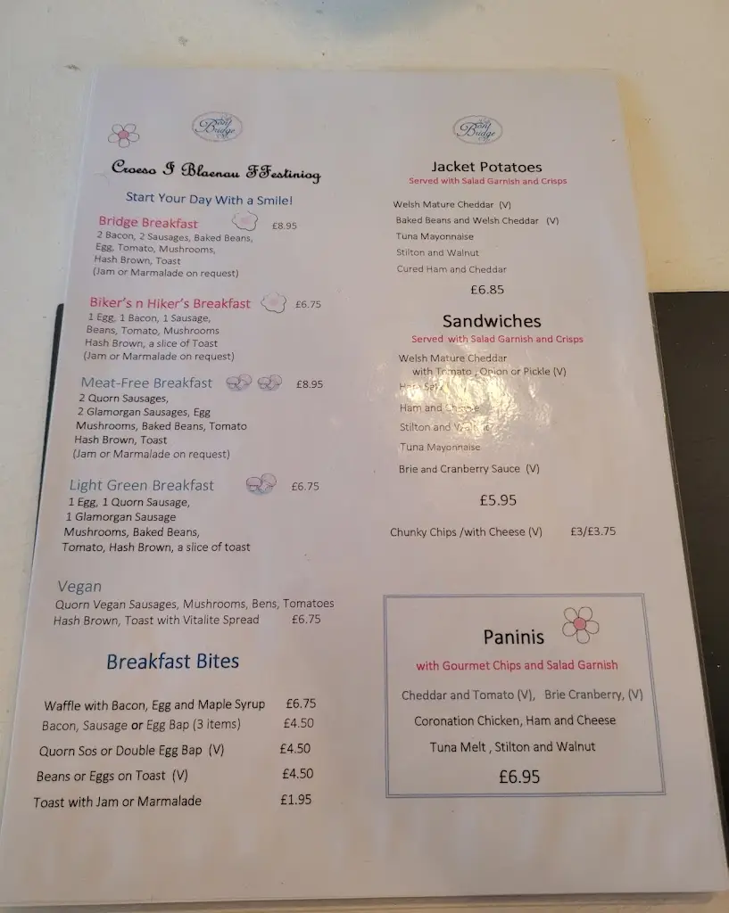 Menu_The Bridge Cafe_Blaenau-Ffestiniog_image_1