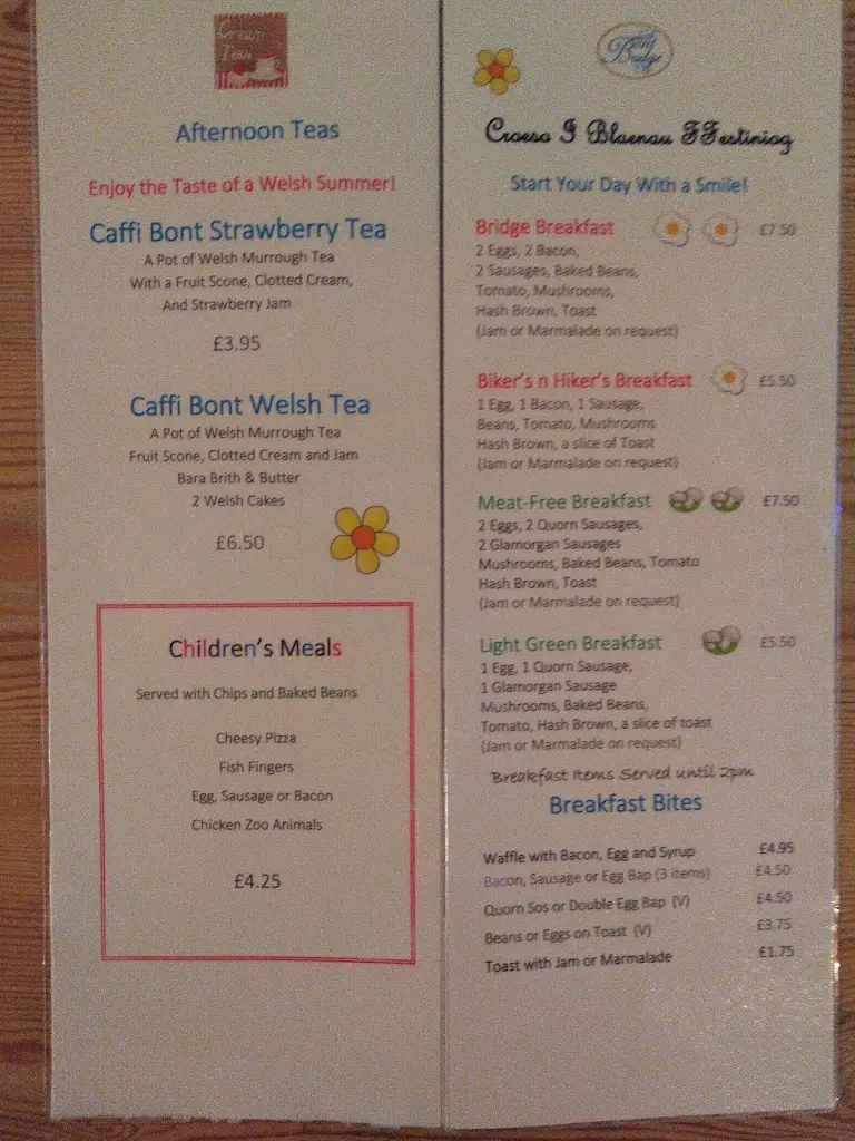 Menu_The Bridge Cafe_Blaenau-Ffestiniog_image_2
