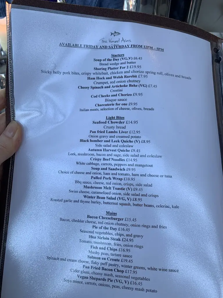 Menu_The Kinmel Arms_Abergele_image_2