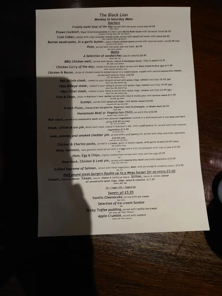 Menu_Black Lion_Abergele_imagen_3
