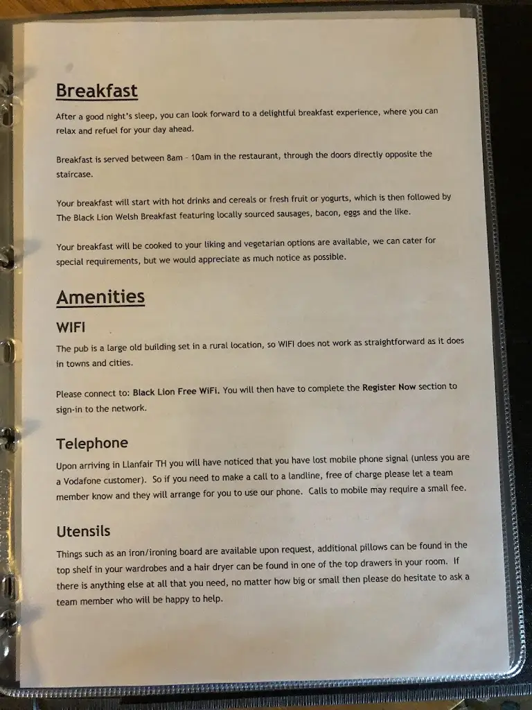 Menu_Black Lion_Abergele_imagen_4