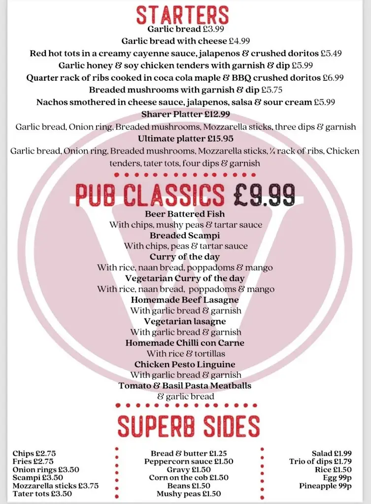 Menu_The Wendover_Abergele_image_1