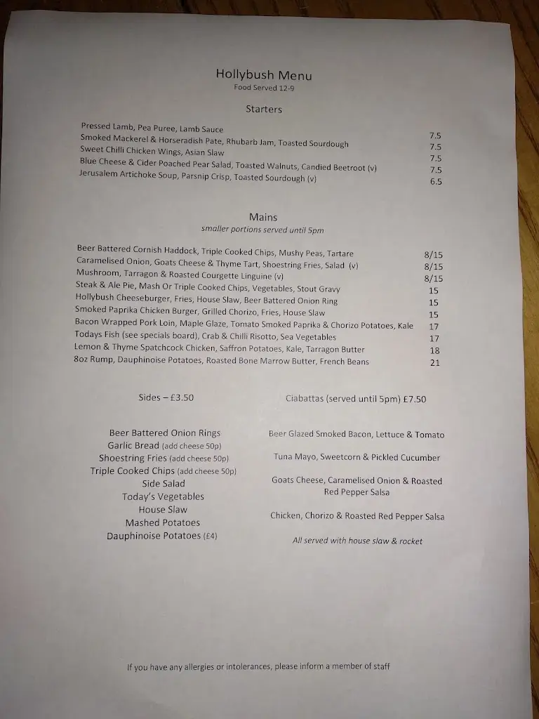 Menu_The Hollybush Pub_Bitton_image_2
