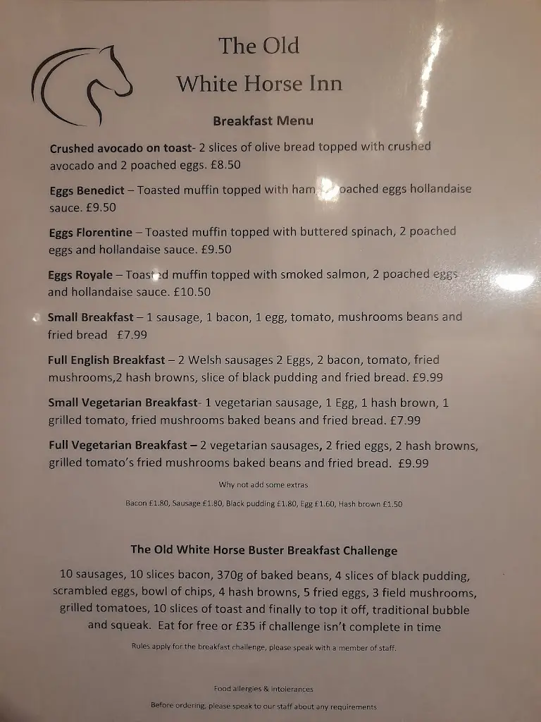 Menu_The Old White Horse Inn_Blaengwynfi_image_2