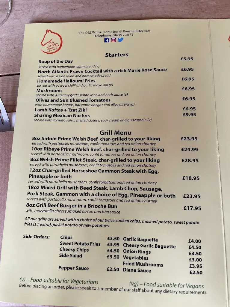 Menu_The Old White Horse Inn_Blaengwynfi_image_3