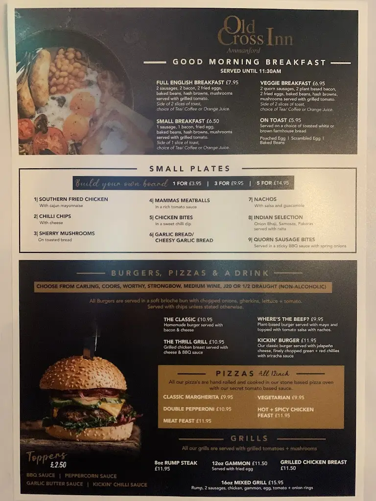 Menu_Old Cross Inn_Ammanford_image_3