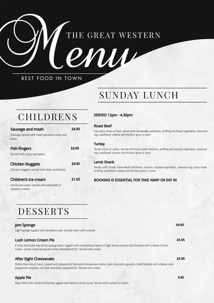 Menu_Great Western_Ammanford_image_3