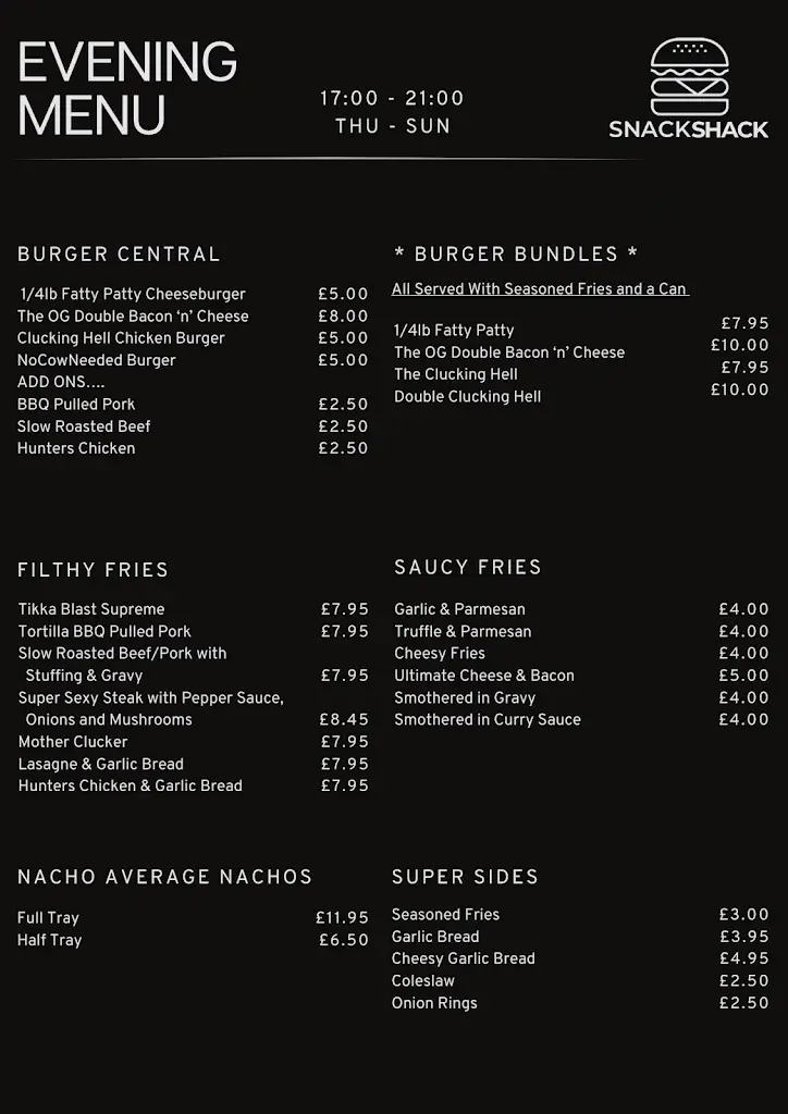 Menu_Snack Shack AF_Ammanford_immagine_1