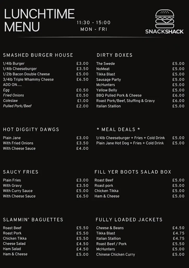 Menu_Snack Shack AF_Ammanford_immagine_3