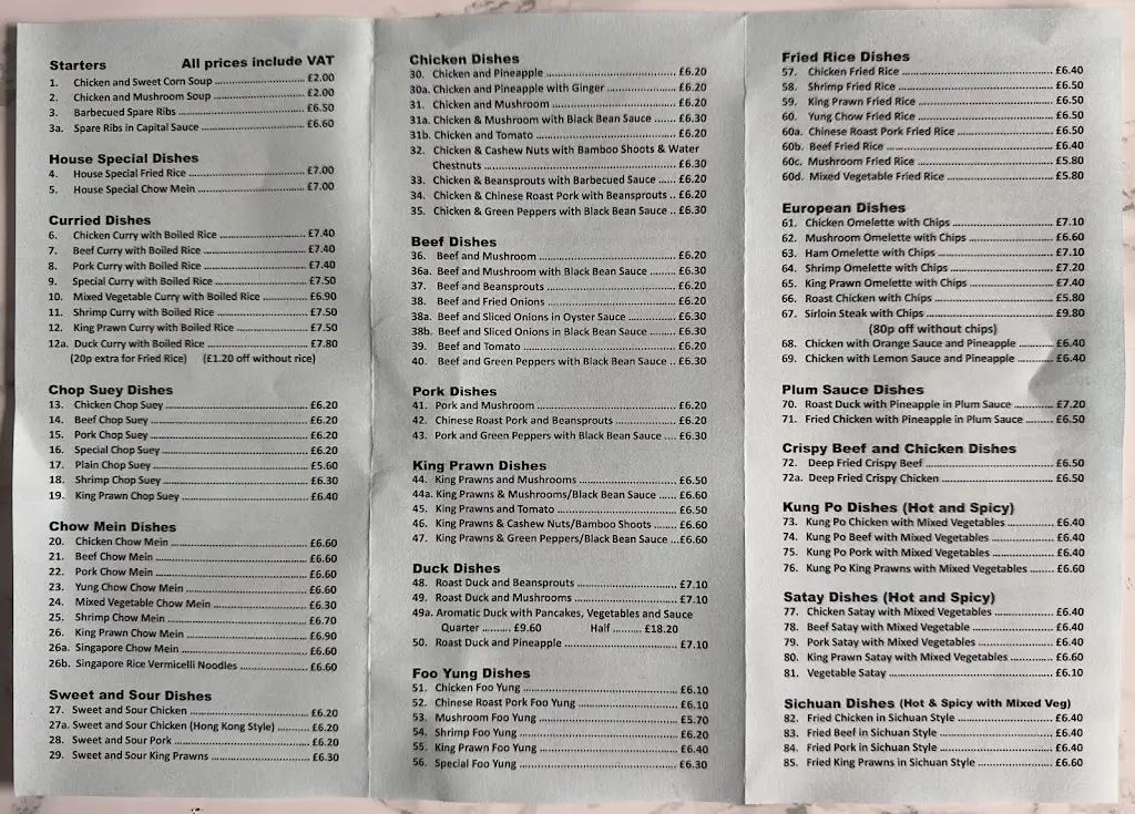 Menu_Manford House_Ammanford_image_1