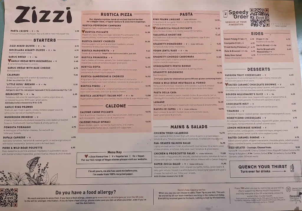 Menu_Zizzi - Bow Street (Covent Garden)_Bow Street_imagen_3