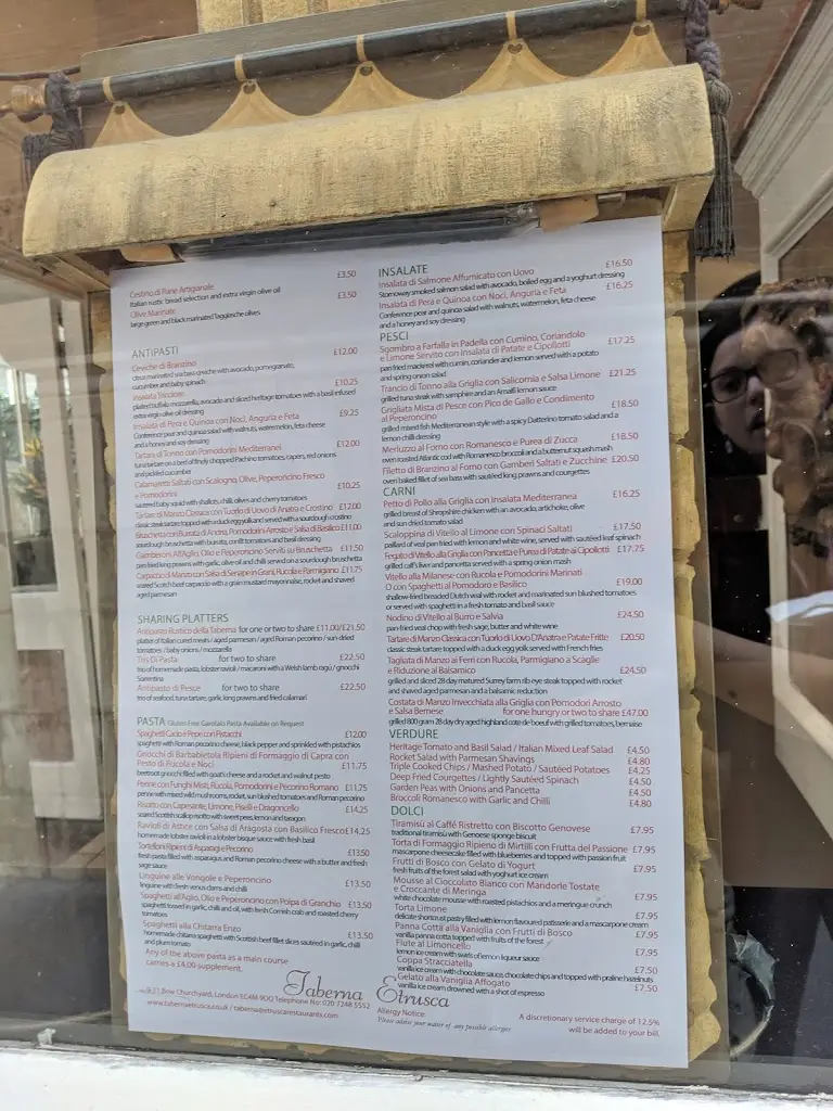 Menu_Taberna Etrusca_Bow Street_imagen_3