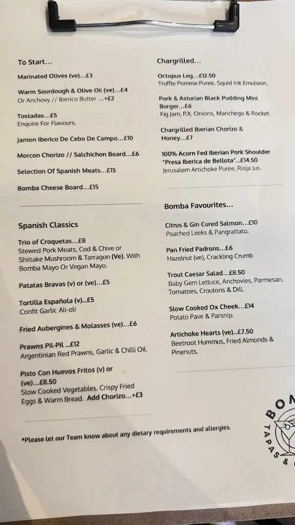 Menu_Bomba Tapas & Cocktails_Bishopston_image_1
