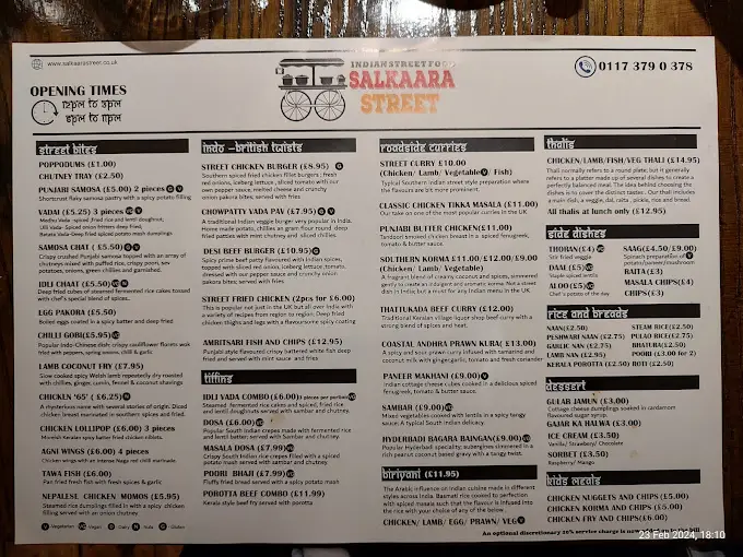 Menu_Salkaara Street_Bishopston_image_1