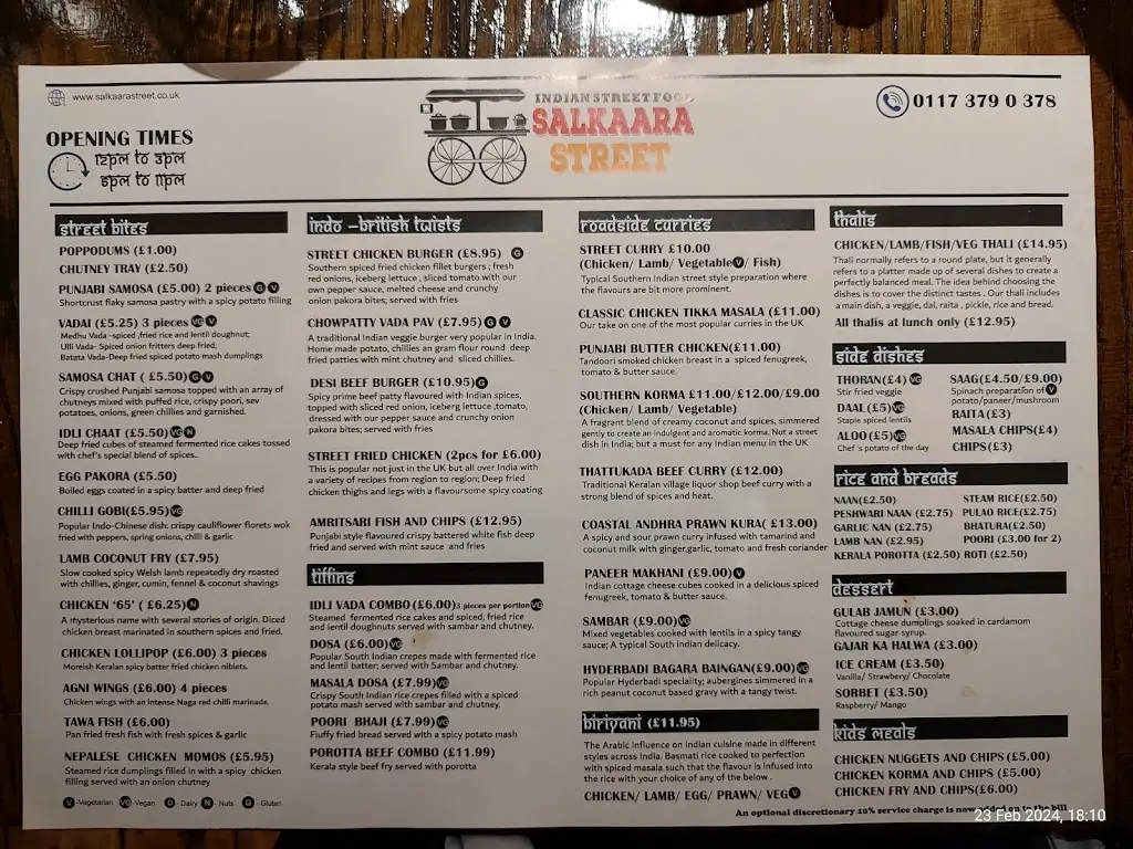 Menu_Salkaara Street_Bishopston_image_3